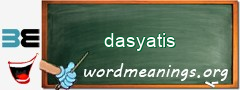 WordMeaning blackboard for dasyatis